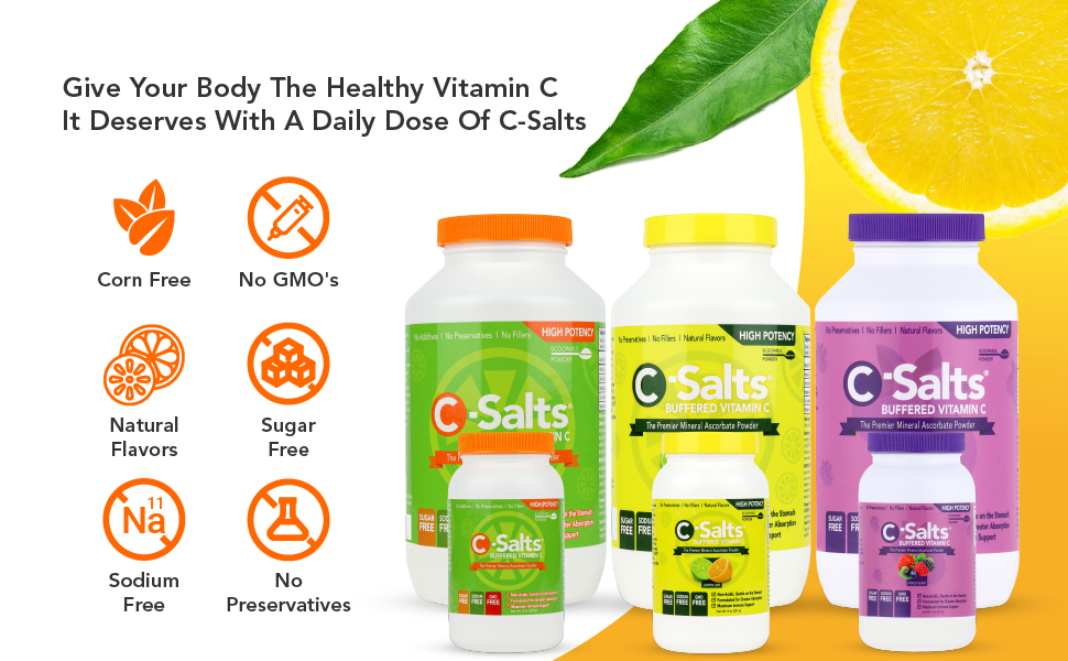 C-Salts Non-GMO, Corn Free Buffered Vitamin C Powder